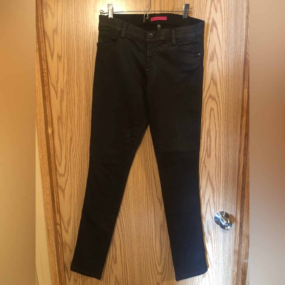 Alice and Olivia Black Stretch Denim Midrise Jeans